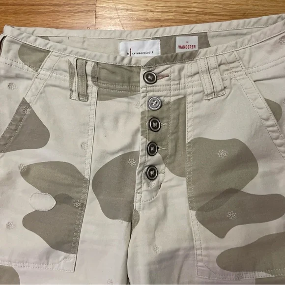 Anthropologie Pilcro The Wanderer Camo patchwork embroidered Utility Pants B2 - Picture 4 of 8